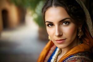 iranian woman portrait. Neural network AI generated photo