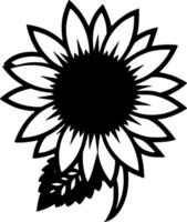 flor - negro y blanco aislado icono - vector ilustración