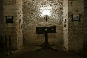 RIVNE, UKRAINE - SEPTEMBER 16, 2023 The museum of tortures on territory of Dubno ancient castle photo