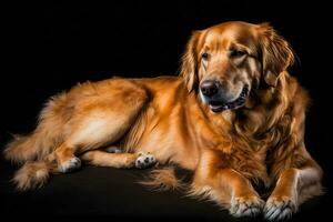 Beauty Golden retriever dog. Neural network AI generated photo