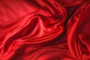 abstract luxury red silk fabric cloth or liquid wave or texture satin background. Neural network AI generated photo