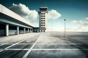 Control tower at the airport. Neural network AI generated photo