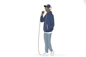 Cartoon style guy rapper. Neural network AI generated photo