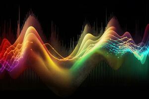 equalizer sound-wave rainbow background. Neural network AI generated photo