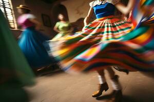 Dancer Participates at the Cinco De Mayo festival in motion. Neural network AI generated photo