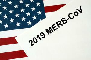 MERS-CoV Novel Corona virus concept with US flag. Middle East Respiratory Syndrome abstract. Chinese infection photo