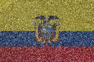 Ecuador flag depicted on many small shiny sequins. Colorful festival background for party photo