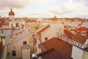 View of roofs of historical Old city of Lviv, Ukraine photo