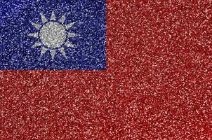 Taiwán bandera representado en muchos pequeño brillante lentejuelas vistoso festival antecedentes para fiesta foto