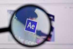 Web page of adobe after effects product on official website on the display of PC photo