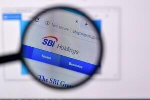 Homepage of sbigroup website on the display of PC, url - sbigroup.co.jp. photo