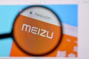 Homepage of meizu website on the display of PC, url - meizu.com. photo