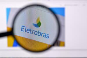 Homepage of eletrobras website on the display of PC, url - eletrobras.com. photo
