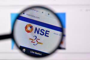 Homepage of nse india website on the display of PC, url - nseindia.com. photo