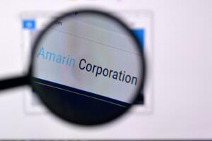 Homepage of amarin corporation website on the display of PC, url - amarincorp.com. photo