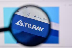 Homepage of tilray website on the display of PC, url - tilray.com. photo