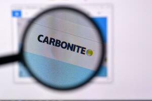Homepage of carbonite website on the display of PC, url - carbonite.com. photo