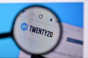 Homepage of twenty20 website on the display of PC, url - twenty20.com. photo