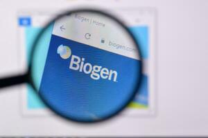 Homepage of biogen website on the display of PC, url - biogen.com. photo