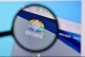 Homepage of emami group website on the display of PC, url - emamigroup.com. photo