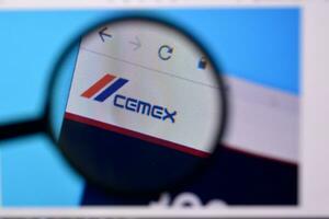 Homepage of cemex website on the display of PC, url - cemex.com. photo