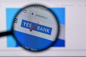 Homepage of yesbank website on the display of PC, url - yesbank.in. photo