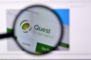 Homepage of quest diagnostics website on the display of PC, url - questdiagnostics.com. photo