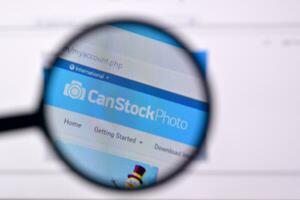 Homepage of canstockphoto website on the display of PC, url - canstockphoto.com. photo
