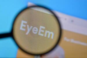 Homepage of eyeem website on the display of PC, url - eyeem.com. photo