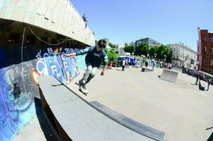 KHARKIV, UKRAINE - 27 MAY, 2018 Roller skating during the annual festival of street cultures photo