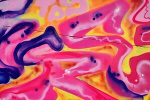 Colorful background of graffiti painting artwork with bright aerosol strips and beautiful colors photo