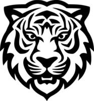 Tigre - negro y blanco aislado icono - vector ilustración