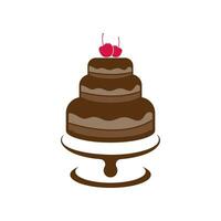 Sweet cake template logo design vector illustration