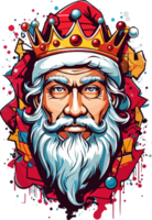 Santa logo portafortuna spruzzo arte design con ai generativo png