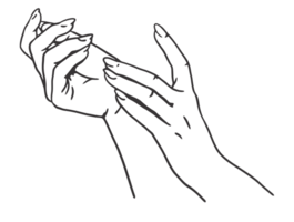 Delicate woman hands pose transparent background illustration png