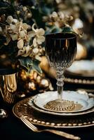 Elegant and sophisticated holiday table settings photo