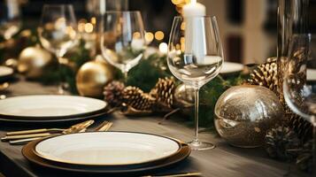 Elegant and sophisticated holiday table settings photo