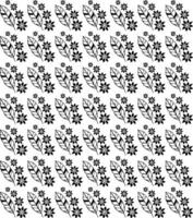 Geometric floral set of seamless patterns. White and black vector backgrounds. Simple illustrations.