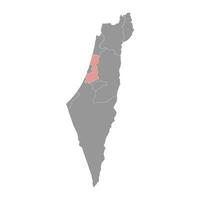 Central District map, administrative division of Israel. vector