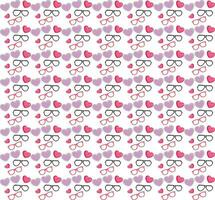 Vector seamless pattern. Simple repeating texture with chaotic hearts. Stylish hipster texture.
