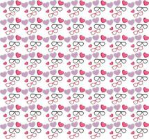 Vector seamless pattern. Simple repeating texture with chaotic hearts. Stylish hipster texture.