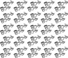 international day of coffee background with hand drawn and realistic llustration vector