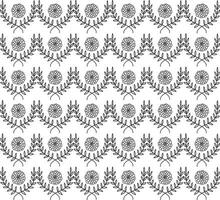 Geometric floral set of seamless patterns. White and black vector backgrounds. Simple illustrations.