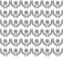 Geometric floral set of seamless patterns. White and black vector backgrounds. Simple illustrations.