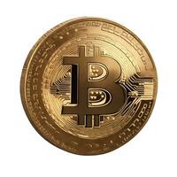 gold bitcoin coin on white isolated background graphic photo