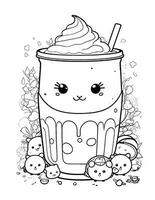 page for children coffee or hot chocolate with marshmallow photo