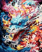 Vector close-up of dragon painting