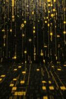 black and yellow binary background computer background with with graphic signs photo