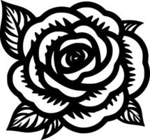 flor - negro y blanco aislado icono - vector ilustración