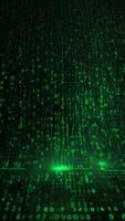 black and green binary background computer background with with graphic signs photo